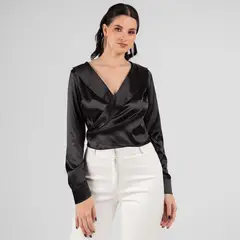 TEILOR - BLUSA CRUZADA CASUAL DE MUJER
