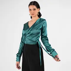 TEILOR - BLUSA CRUZADA CASUAL DE MUJER