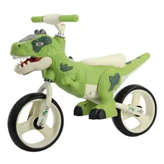 GENERICO - Bicicleta de Equilibrio Dinosaurio con Luces y Musical Verde