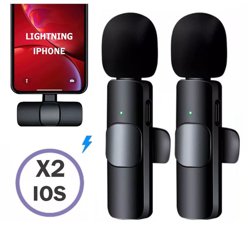 Micrófonos Inalámbricos Solaperos 2 en 1 K9 Lightning (iPhone/iPad)