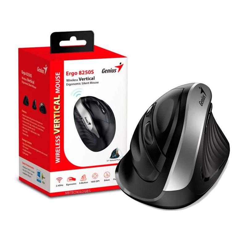 Mouse Wirelees Ergonómico Ergo 8250S Gris