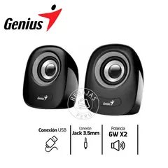 GENIUS GX - Genius SP-Q160 Parlante Estéreo 6W con Alimentación USB Gris