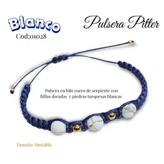 GENERICO - Pulsera en Piedras Volcanicas y Piedras Turquesas