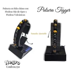 GENERICO - Pulsera en Piedras Volcanicas y Piedras Ojo de Tigre