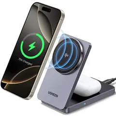 UGREEN - Cargador Inalámbrico Magnético y Soporte Qi2 Magsafe W706 45023