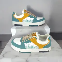 GENERICO - ZAPATILLA PARA HOMBRE NEW DENIMASR BEIGE / VERDE - F08