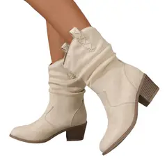 BLWOENS - Zapatos BOTAS cortas de invierno para mujeres Zapatilla - Beige