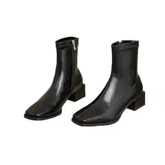 BLWOENS - Zapatos BOTAS cortas de invierno para mujeres Zapatilla - Negro