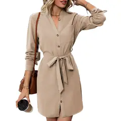 BLWOENS - Vestidos casuales de para mujeres - Beige