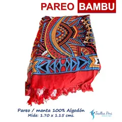 TOALLAS PERU DETALLES Y MAS - Pareo Bambu 100% algodón - Playa o Piscina - tipo mandala