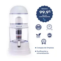 NUWA - Bidón Mineralizador - Filtro Purificador de agua Blanco 14L