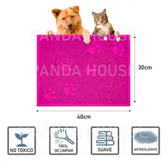 S/M - TAPETE PARA MASCOTAS ROSADO 40X30CM