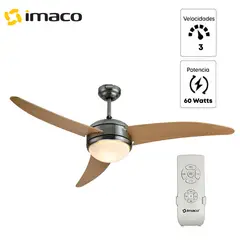 IMACO - Ventilador decorativo de techo 52″ cluz y ctrl remoto CF5260AC