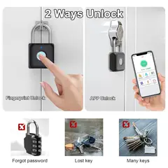 GENERICO - Candado con bloqueo de huellas dactilares