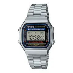 CASIO - Reloj A168WA-1w Retro Watch acero inoxidable Plateado