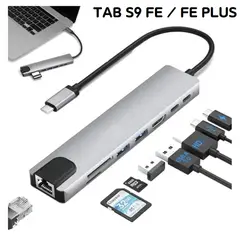 100 PERCENT - ADAPTADOR HUB TIPO C ETHERNET HDMI 4K USB micro sd tab s9 fe y plus