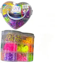 GENERICO - Set De Ligas Para Niñas Con Estuche Corazon