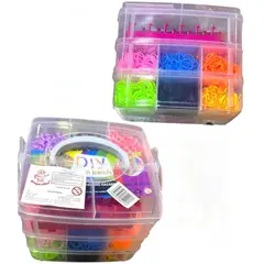 GENERICO - Set De Ligas Para Niñas Con Estuche Cuadrado