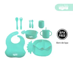 GENERICO - Set de alimentación de bebé modelo PIÑA verde