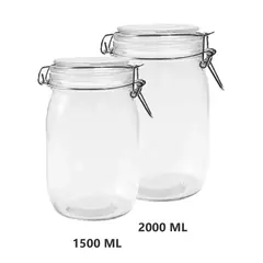 S/M - Contenedor Hermético de Vidrio Combo de 2 UND