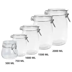 S/M - Contenedores Herméticos de Vidrio Pack de 5 UND