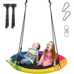 U BUY - Columpio infantil redondo alegre con longitud regulable