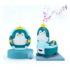 GENERICO - Bacín de Entrenamiento Pingüino Musical Azul para Bebé