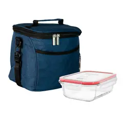 PYREX - Lonchera Ejecutivo Azul Termica + Taper 650 Ml - 300334