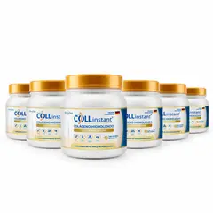 VISCOFAN COLLINSTANT - Colágeno Hidrolizado Alemán Ultra Premium 500g x 6 con Péptidos Bioactivos COLLinstant Viscofan 100% Puro