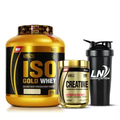 LEVEL PRO - Iso Gold whey 3 kg vainilla + Creatina 250 g + shaker