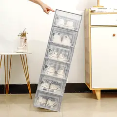 GENERICO - Pack x 20 Organizador De Zapatos Apilables De ABS - Gris