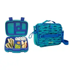 BENTGO - Set Lonchera y Porta Lonchera Kids - Tiburones