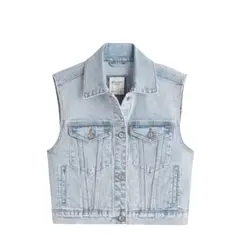 GENERICO - Chaleco vaquero cuadrado NWT de Abercrombie and Fitch - Talla L