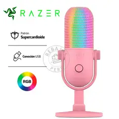RAZER - Micrófono Seiren V3 Chroma USB con Iluminación RGB Sensor Táctil