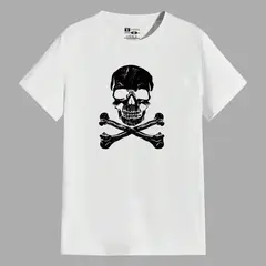 YANSUS - Polo Hombre Blanco Estampado Calabera