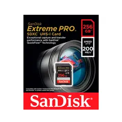 SANDISK - Memoria SD Extreme PRO 256GB de 200mbs