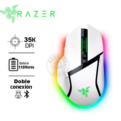 RAZER - Basilisk V3 Pro White Mouse Gamer Inalámbrico 35K DPI Blanco