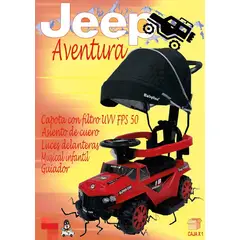 GENERICO - Carrito Correpasillos Musical y Luces con Guiador Asiento de Cuero Rojo