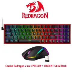 REDRAGON - Combo 2 en 1 POLLUX + TRIDENT S136 Black