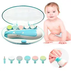 GENERICO - Set Lima Eléctrica de Uñas para Bebé Multifunción - Celeste