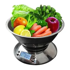 OEM - Balanza Gramera Digital 5kg Acero Inoxidable Temporizador Termómetro