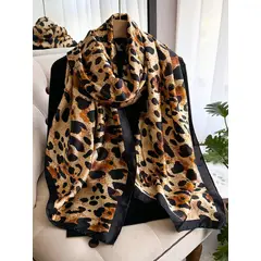 KAST PE - Bufanda Pashmina Blissia Camell pañuelo Leopard Print