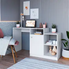 GENERICO - Escritorio Moderno Selina 1 Puerta Blanco R&R MUEBLES