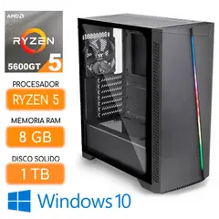 AMD - Computadora CPU RYZEN 5 5600GT RAM 8Gb SSD 1tb Case 600w Windows