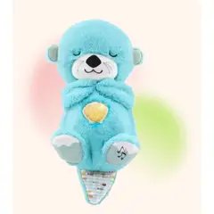 GENERICO - PELUCHE NUTRIA HIPOALERGÉNICO LUZ MUSICAL RESPIRACIÓN CELESTE