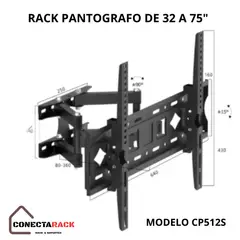 GENERICO - Rack para TV Doble brazo para TV de 32 a 75 modelo CP512s.
