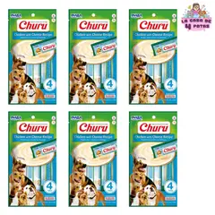 INABA - Churu para PERROS Snack cremoso de POLLO CON QUESO PACK 6