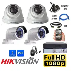 HIKVISION - Kit 4 Cámaras Seguridad FULLHD Combo Renovación