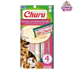 INABA - Churu para PERROS Snack cremoso de POLLO CON SALMON PACK 6