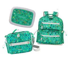BENTGO - Set Mochila Escolar, Lonchera y Porta Lonchera - Bugs